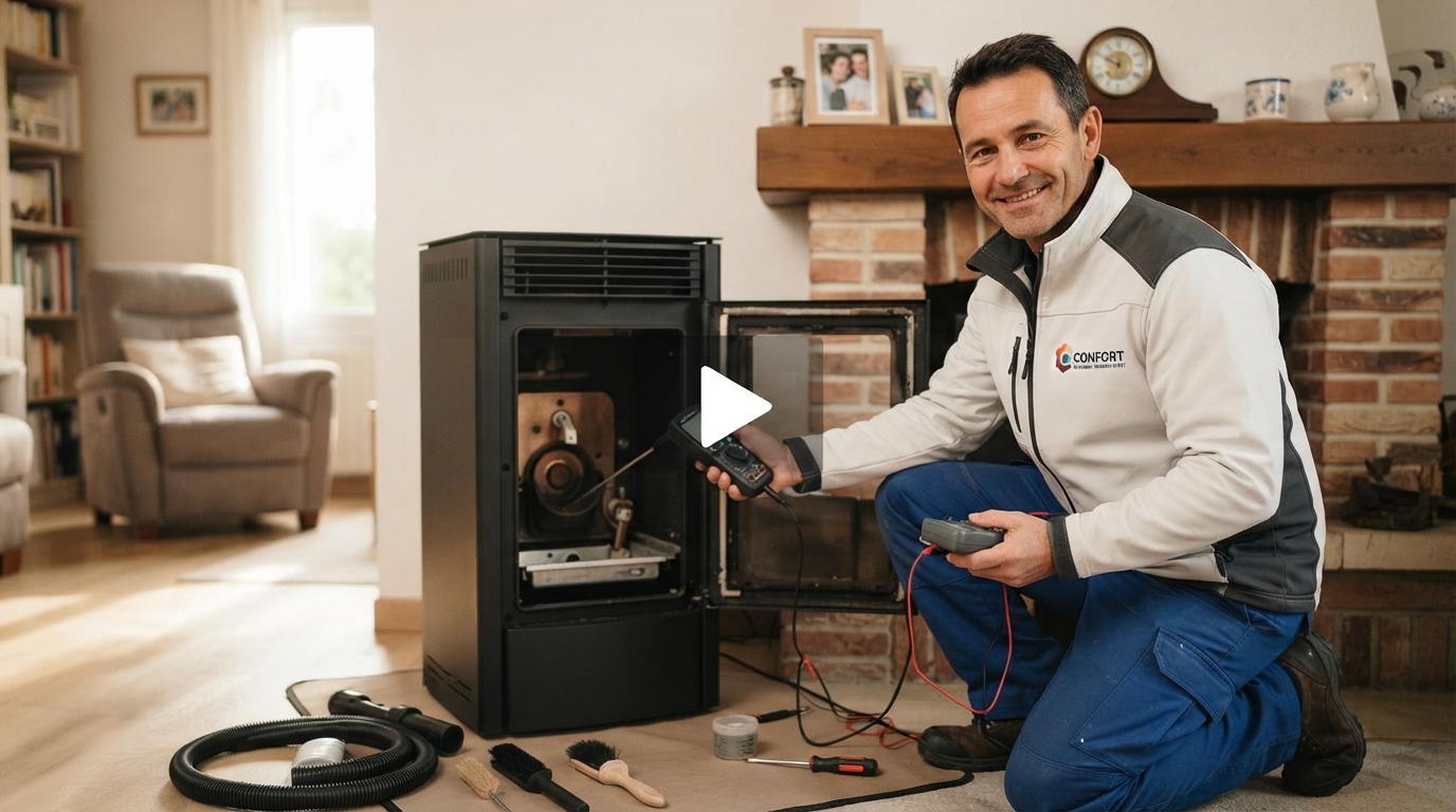Technicien réalisant un entretien, vidéo de présentation