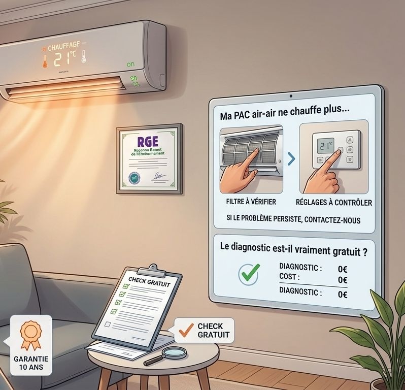 Nos engagements pompe a chaleur air air depannage