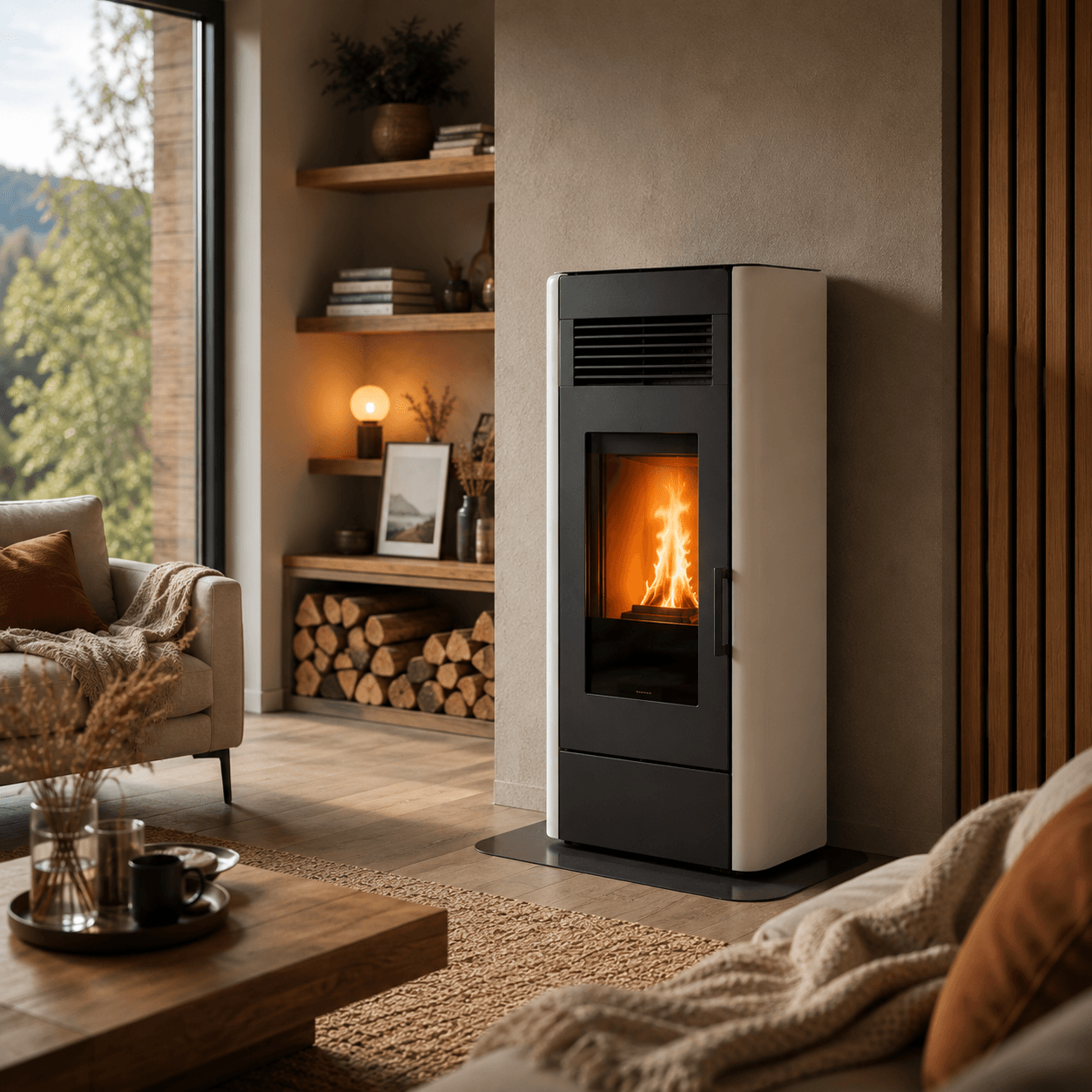 Poêle à granulés design