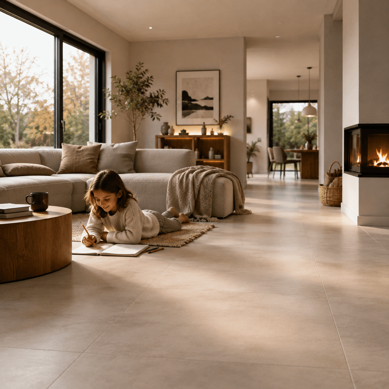 Plancher chauffant alimenté par une pompe à chaleur air-eau