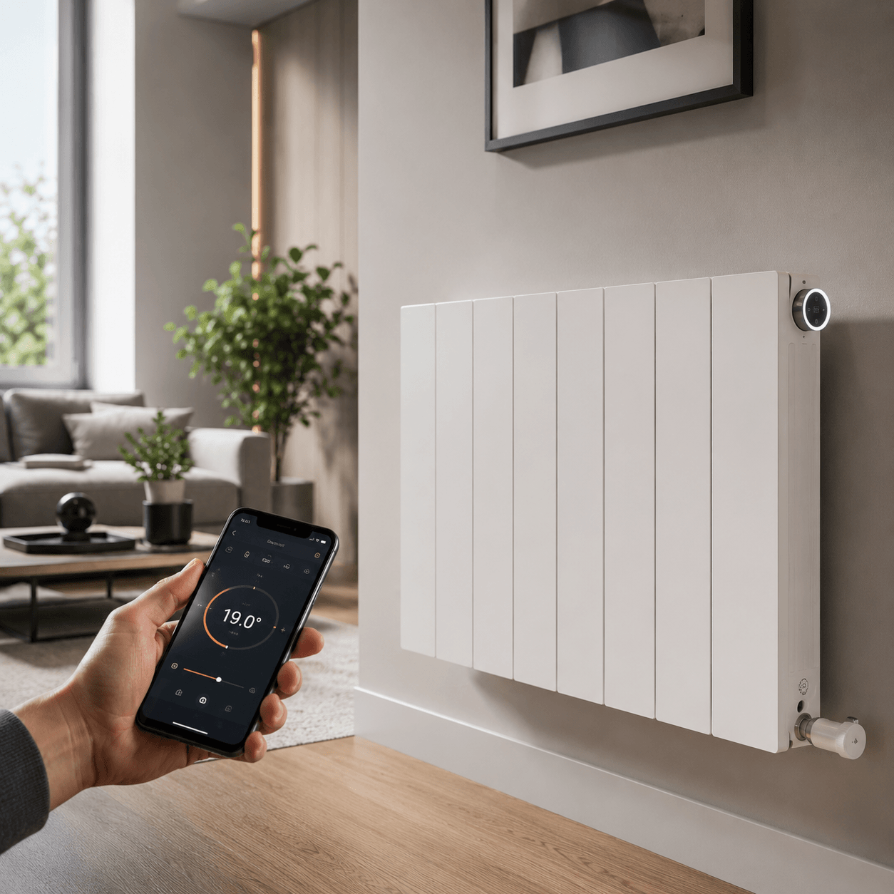 Radiateur connecté avec pilotage à distance via smartphone